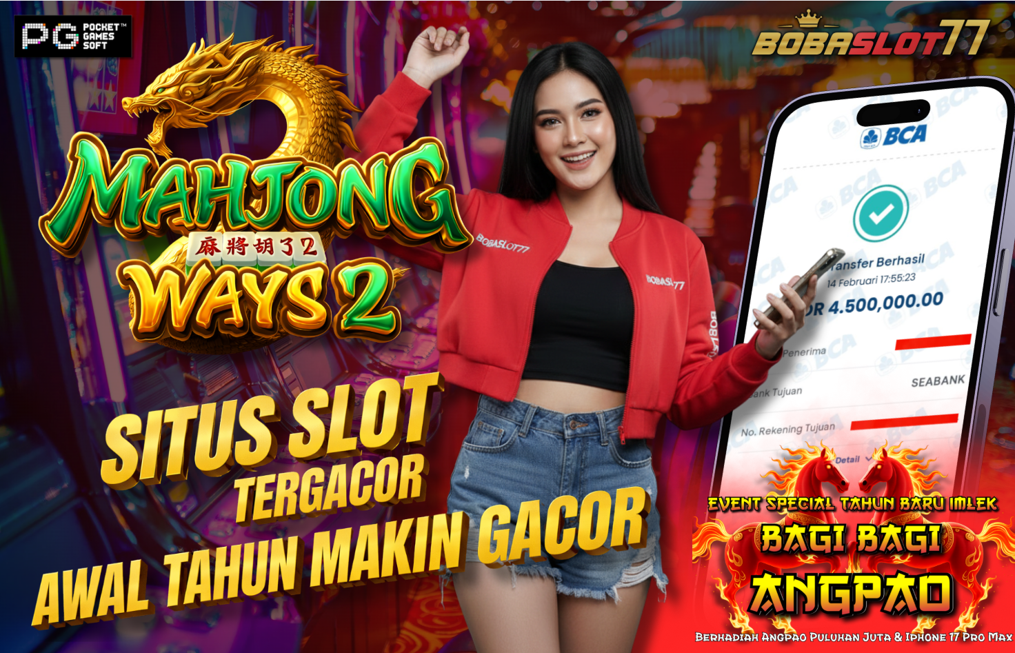 Selamat kepada user id : suk******76 Wede Rp 4.500.000 di Game MAHJONG WAYS2 PG SOFT Cair Gk Sampe 1 Menit! Menang Mudah di Bobaslot77